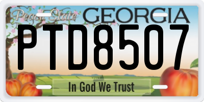 GA license plate PTD8507
