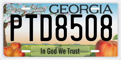 GA license plate PTD8508