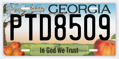 GA license plate PTD8509