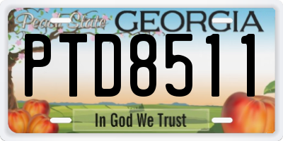 GA license plate PTD8511