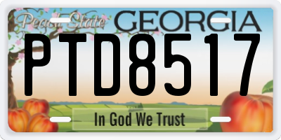 GA license plate PTD8517