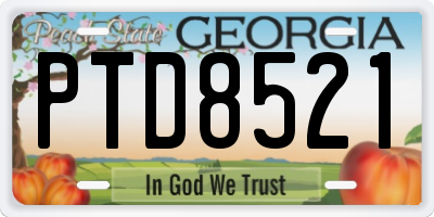 GA license plate PTD8521