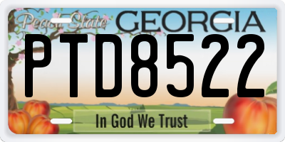 GA license plate PTD8522