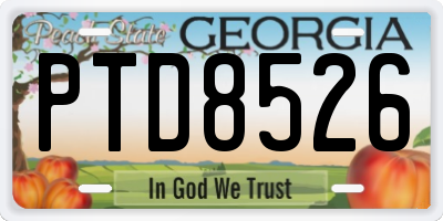 GA license plate PTD8526