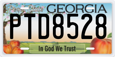 GA license plate PTD8528