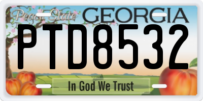 GA license plate PTD8532