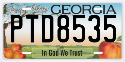GA license plate PTD8535