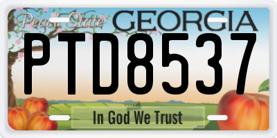 GA license plate PTD8537