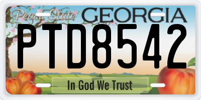 GA license plate PTD8542