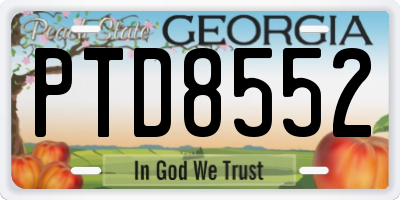 GA license plate PTD8552