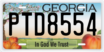 GA license plate PTD8554