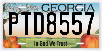 GA license plate PTD8557
