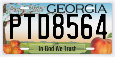 GA license plate PTD8564