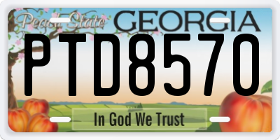 GA license plate PTD8570