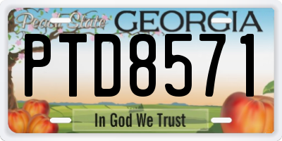 GA license plate PTD8571