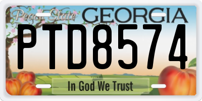 GA license plate PTD8574