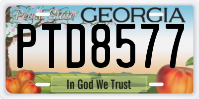 GA license plate PTD8577