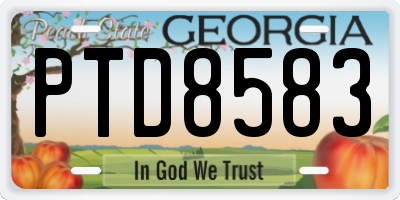 GA license plate PTD8583