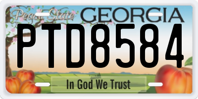 GA license plate PTD8584