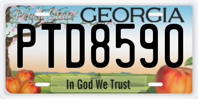 GA license plate PTD8590