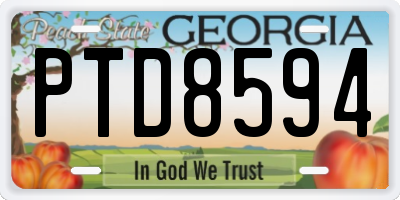 GA license plate PTD8594