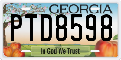 GA license plate PTD8598