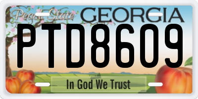 GA license plate PTD8609