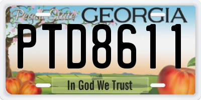 GA license plate PTD8611