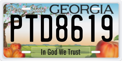 GA license plate PTD8619