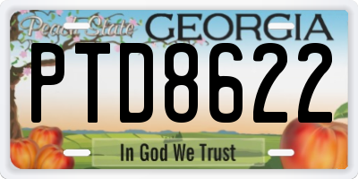 GA license plate PTD8622