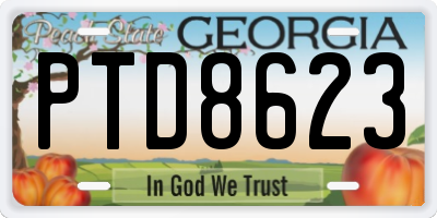 GA license plate PTD8623