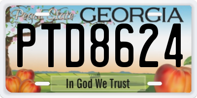 GA license plate PTD8624