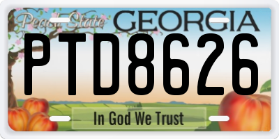 GA license plate PTD8626