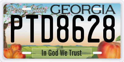 GA license plate PTD8628