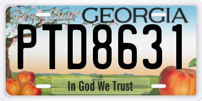 GA license plate PTD8631