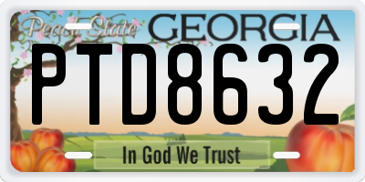 GA license plate PTD8632