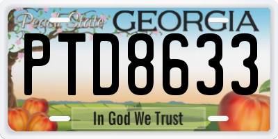 GA license plate PTD8633