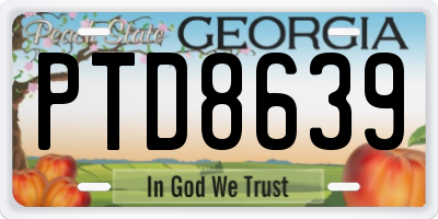 GA license plate PTD8639