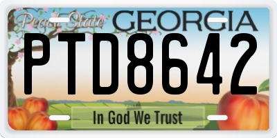 GA license plate PTD8642