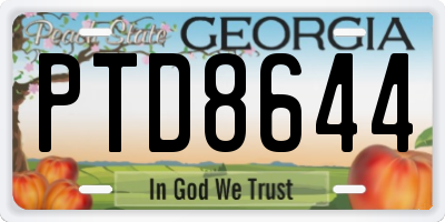 GA license plate PTD8644
