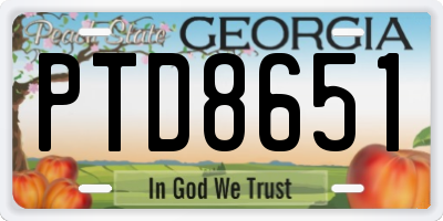 GA license plate PTD8651