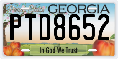 GA license plate PTD8652