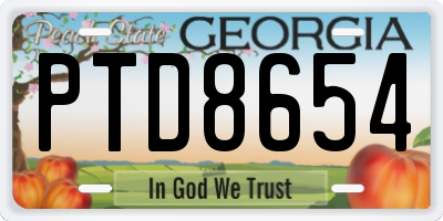 GA license plate PTD8654