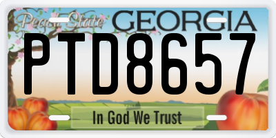 GA license plate PTD8657
