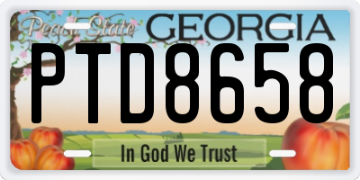 GA license plate PTD8658