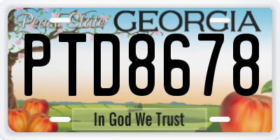 GA license plate PTD8678