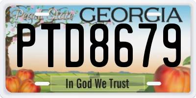 GA license plate PTD8679