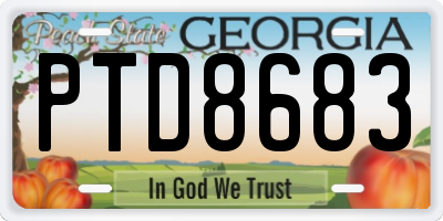 GA license plate PTD8683