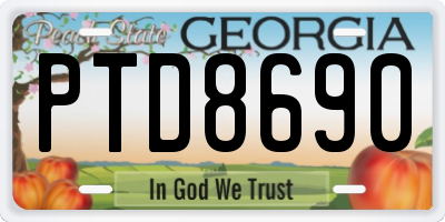 GA license plate PTD8690