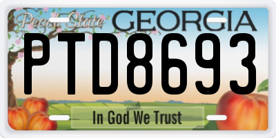 GA license plate PTD8693